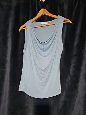 Calvin Klein Light Blue Draped Neck Tank Top